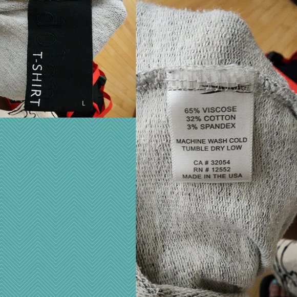 Dolan Gray Spacedye Scoop Neck Tee w/ 3/4 Ruched Sleeves - Picture 3 of 3